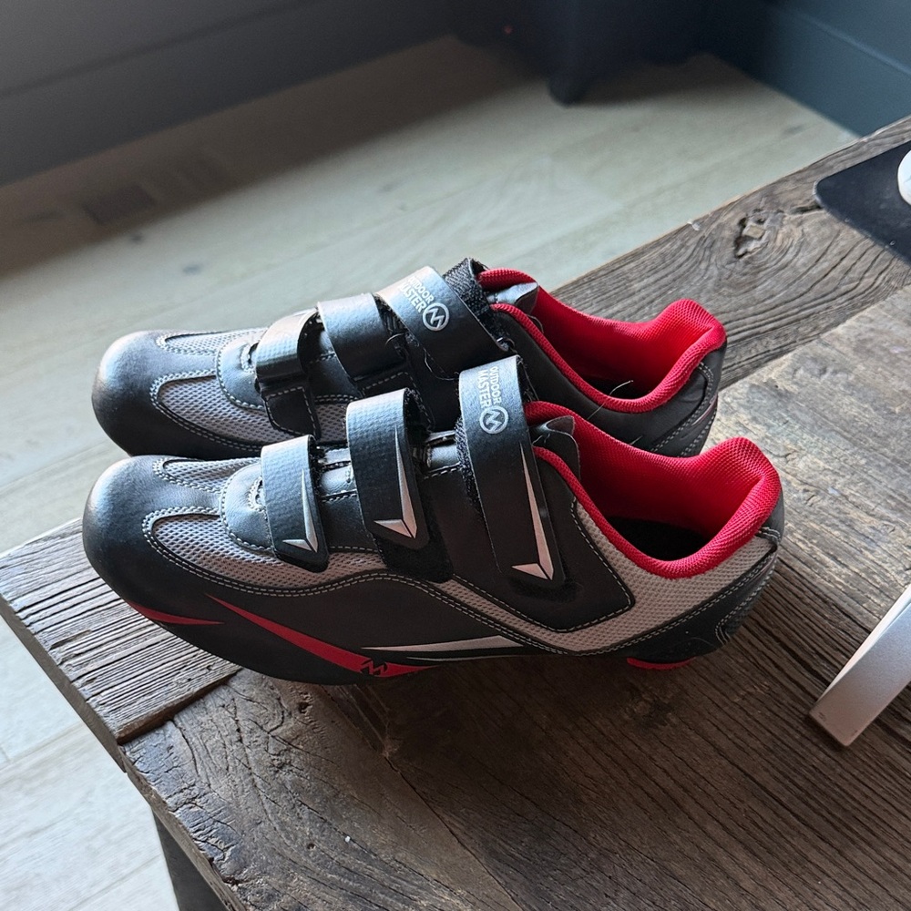Black and Red Cycling Shoes